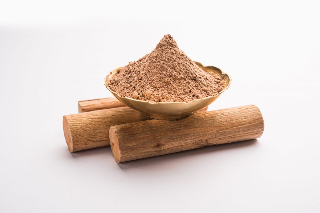 Substitute for sandalwood powder in face packs 