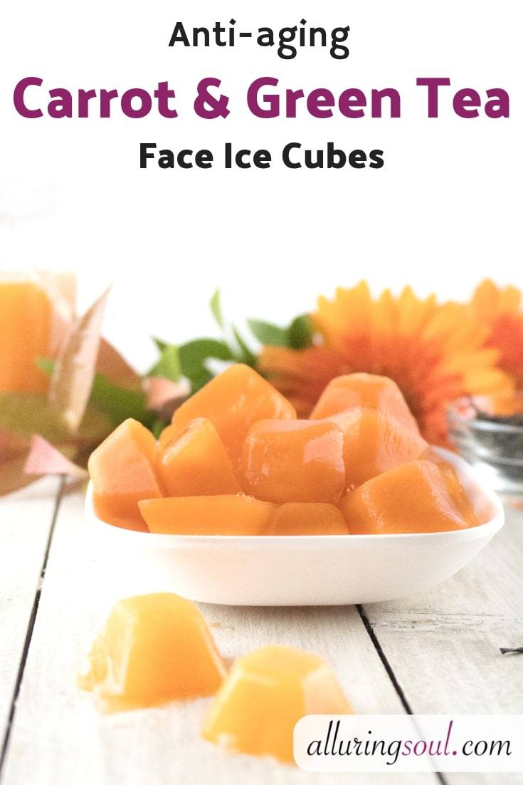 10 DIY Anti Aging Face Toner Recipes Carrot & Green Tea Face Ice Cubes Image