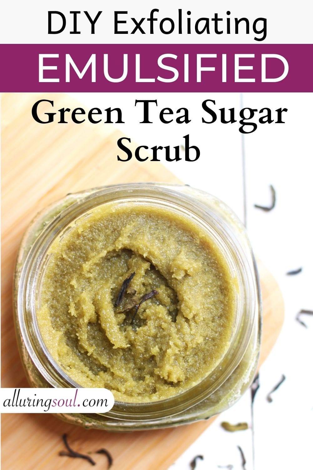 33 Foaming Sugar Scrub Recipes Creamy Green Tea Emulsified Sugar Scrub Image