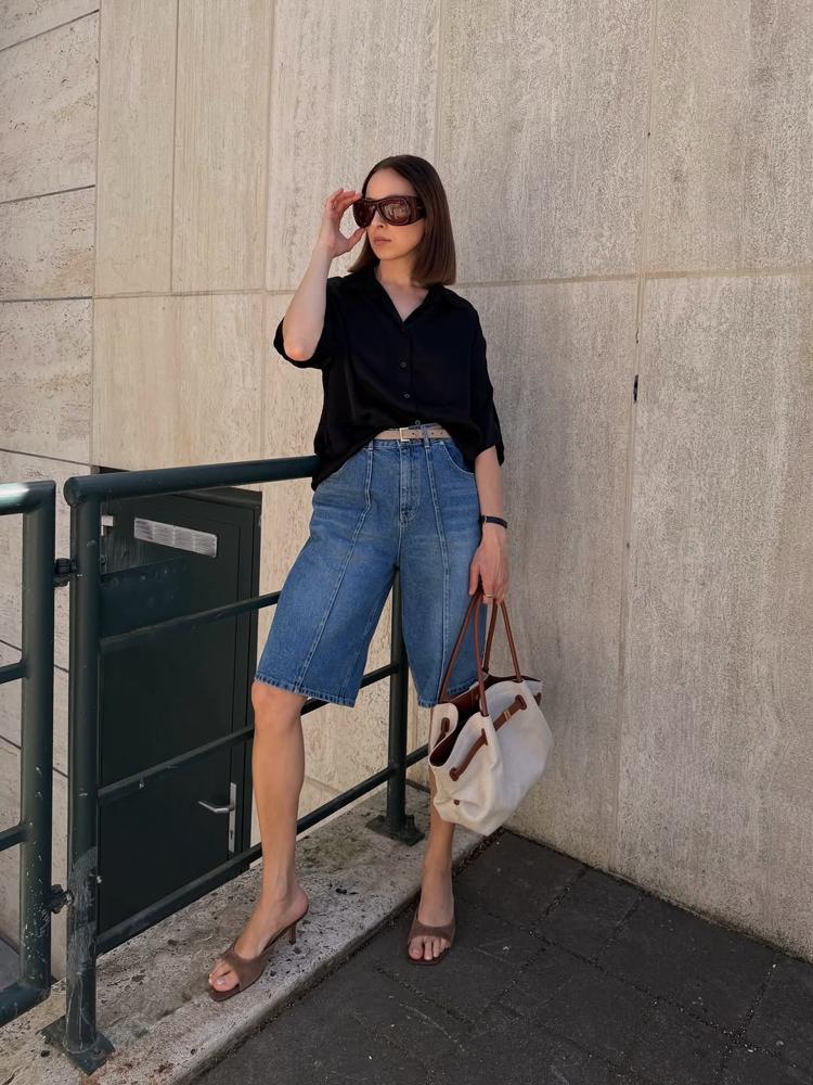 23 Black Bermuda Shorts Outfits Image