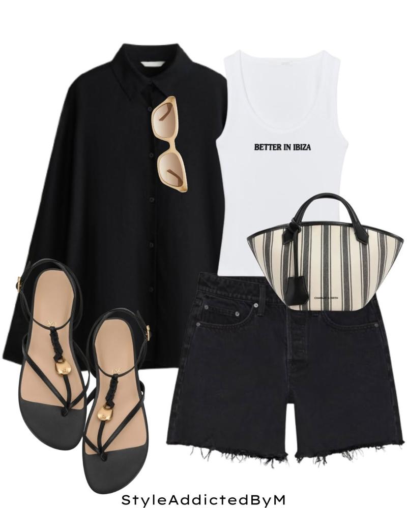 25 Black Denim Shorts Outfits Image