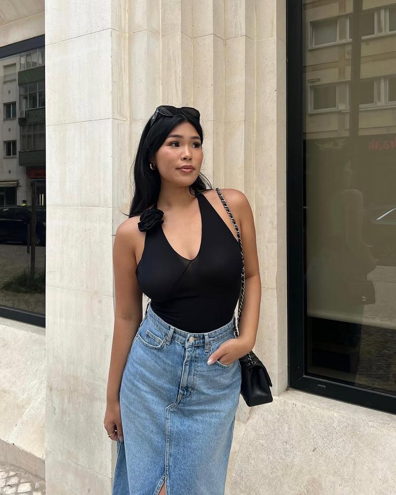 22 Denim Skirt Outfits Image