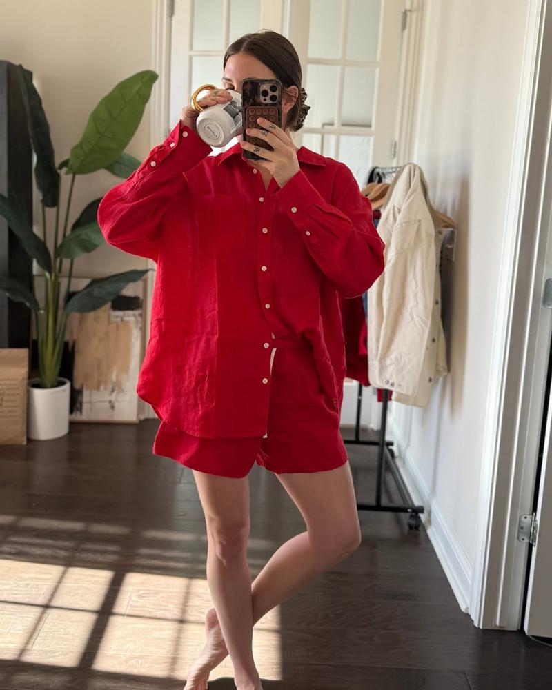 21 Red Linen Pants Outfits Image