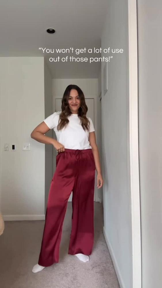 28 Satin Pants Outfits Image