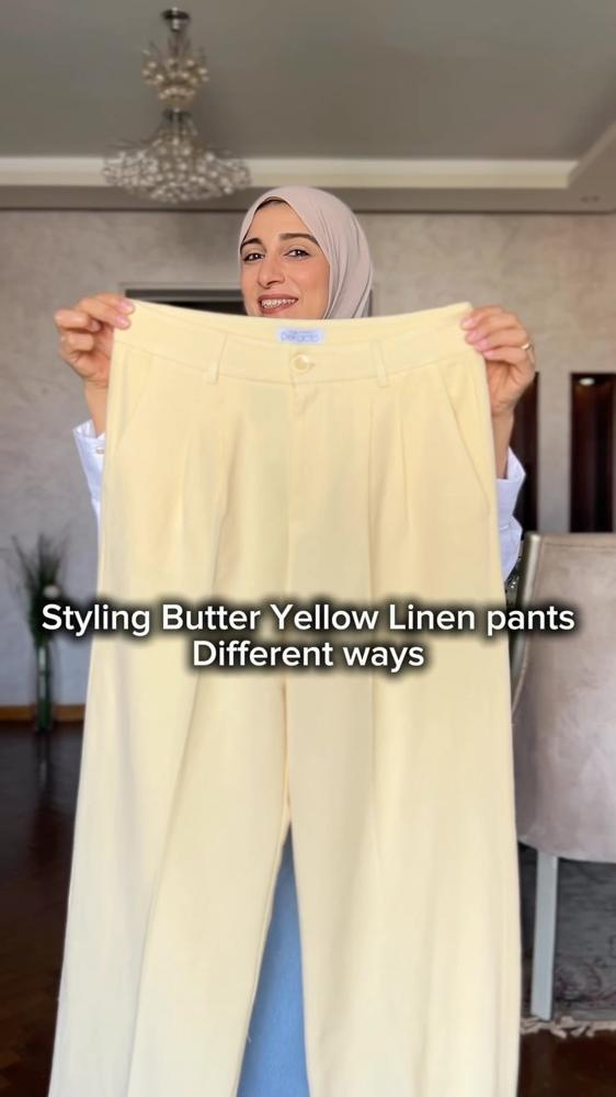 24 Yellow Linen Pants Outfits Image