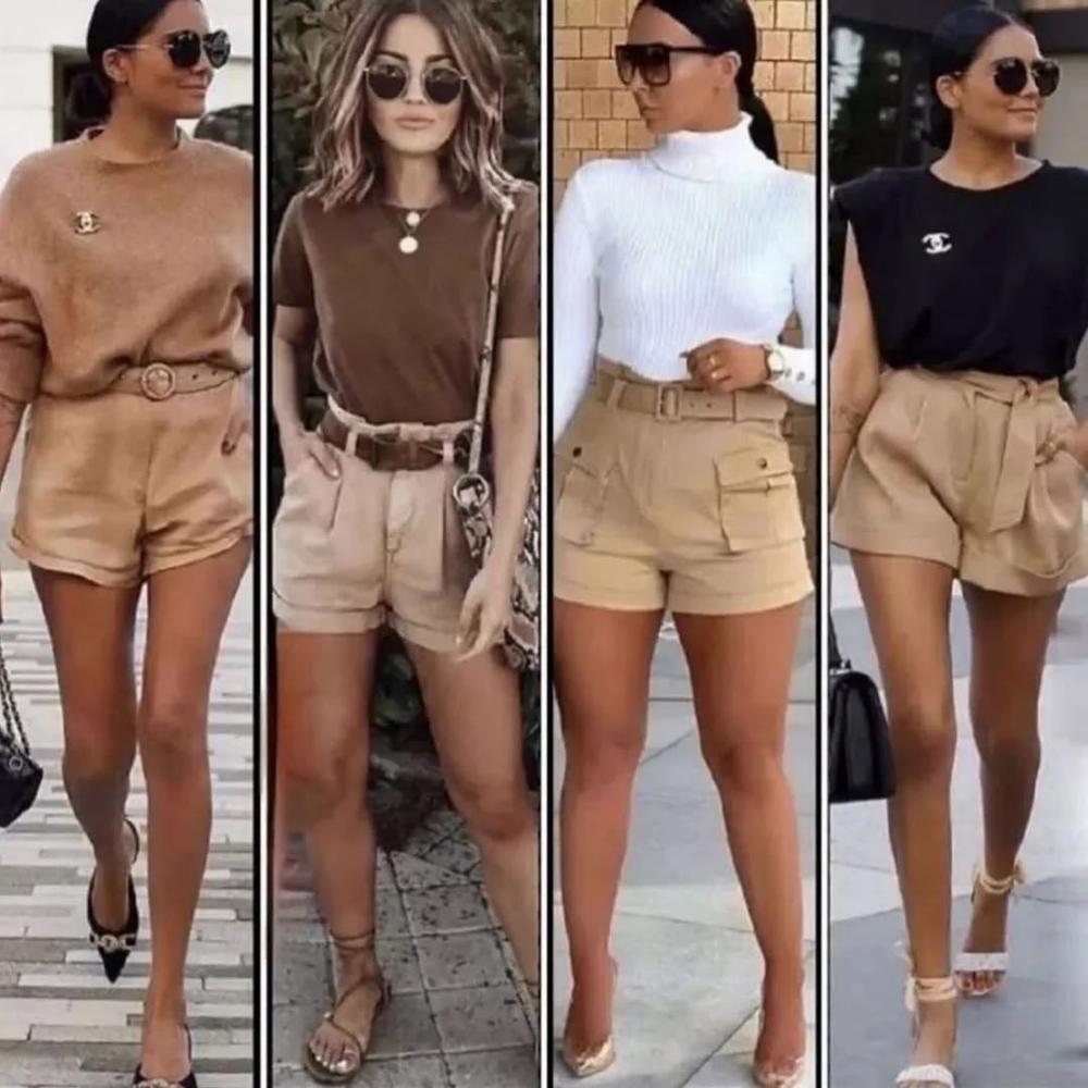 19 Beige Shorts Outfits Image