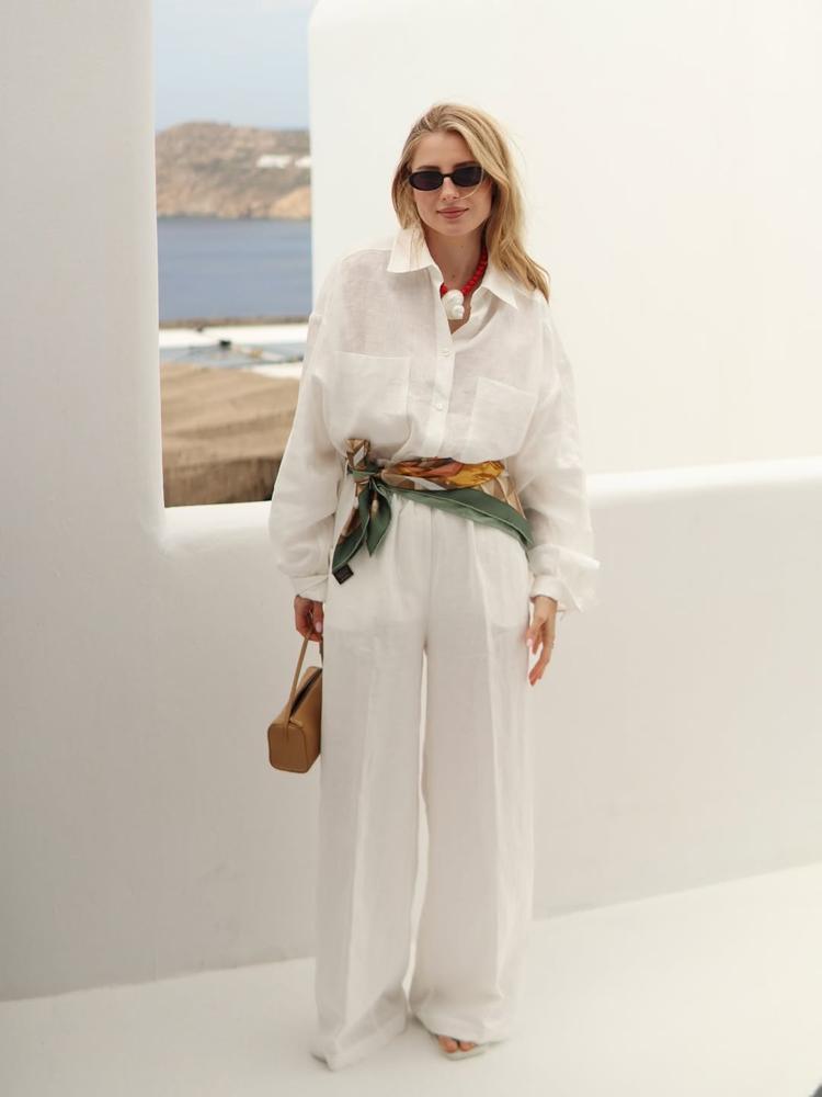 23 White Linen Pants Outfits Image