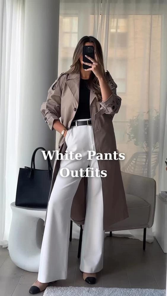 23 White Satin Pants Outfits Image
