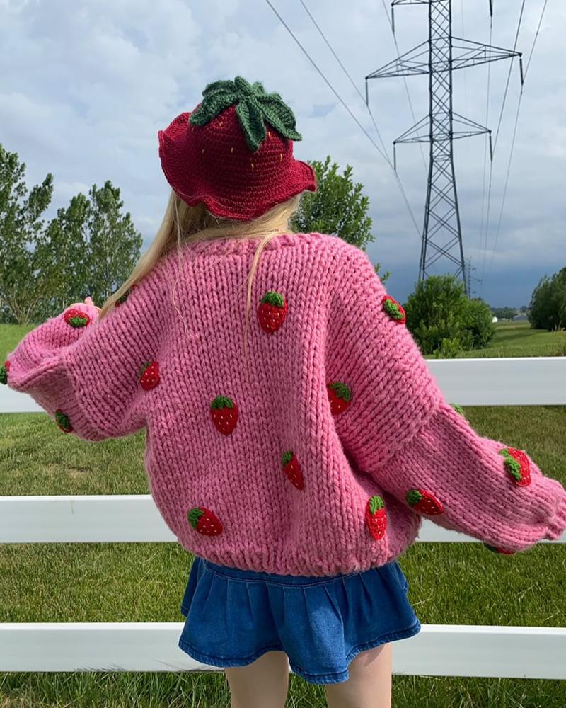 22 Chunky Pink Cardigan Outfits Image