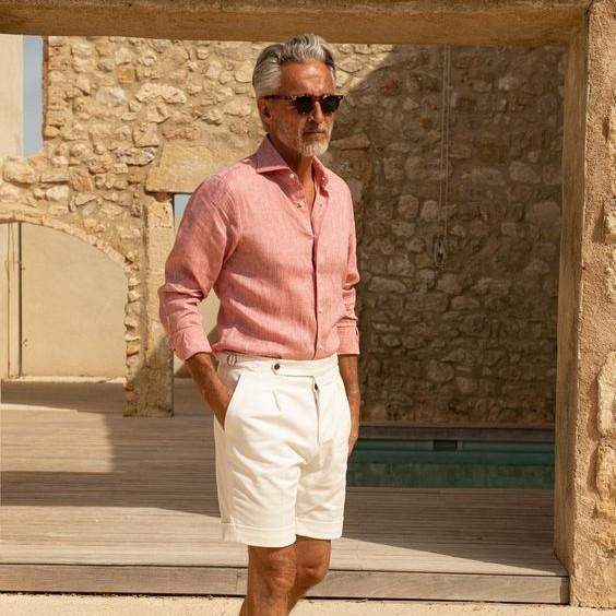 24 Pink Linen Shorts Outfits Image