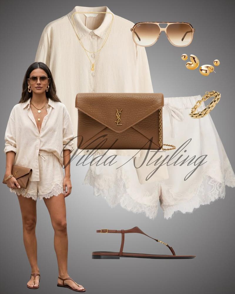 27 Satin Lace Shorts Outfits Image