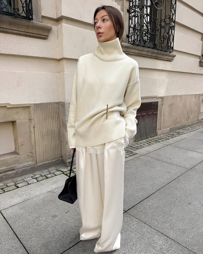 23 White Satin Pants Outfits Image