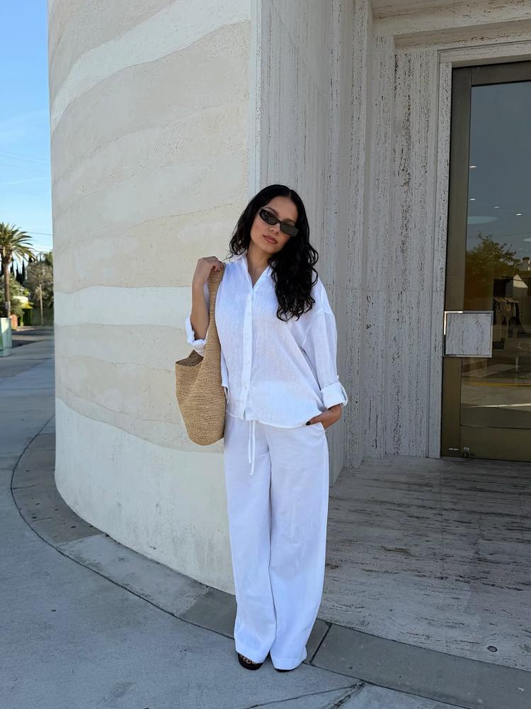 23 White Linen Pants Outfits Image