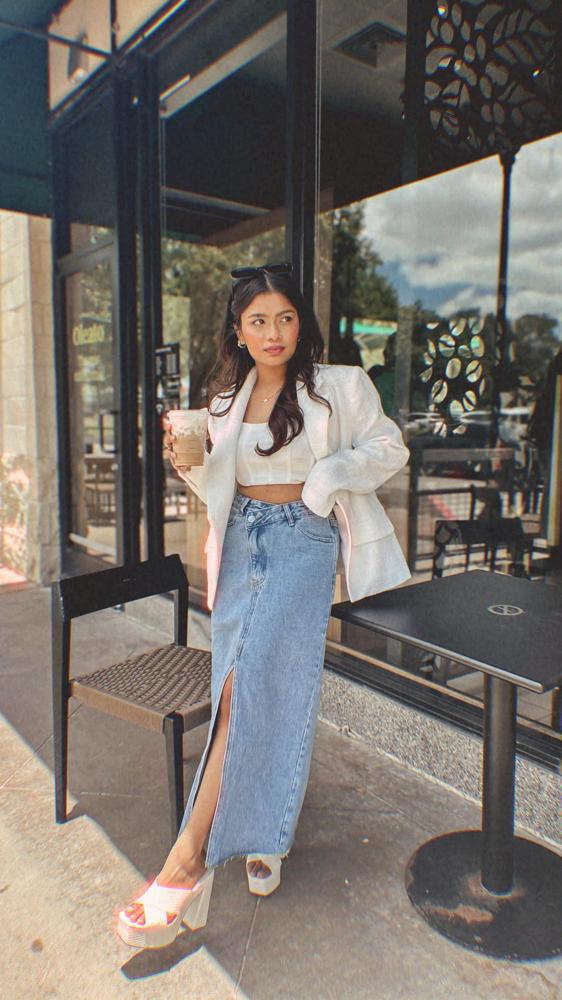 22 Denim Skirt Outfits Image
