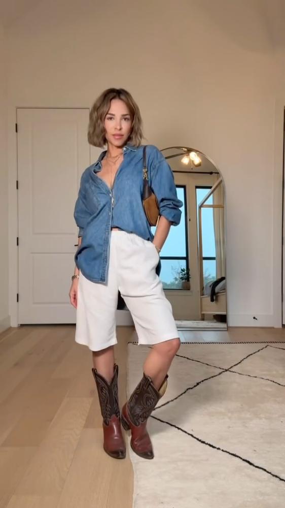 19 White Bermuda Shorts Outfits Image