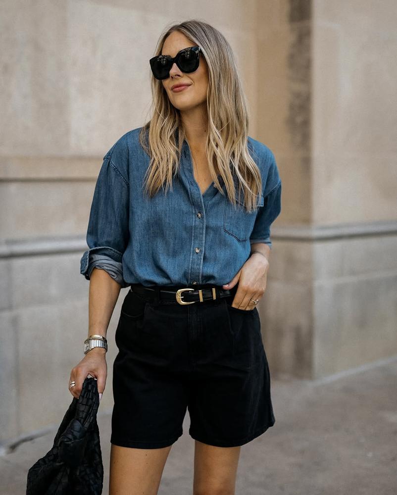 25 Black Denim Shorts Outfits Image