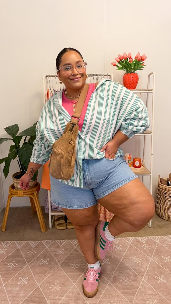 22 Orange Shorts Outfits Curvy Image