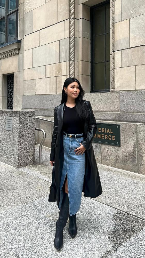 22 Denim Skirt Outfits Image
