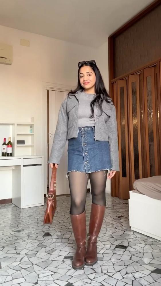 22 Denim Skirt Outfits Image