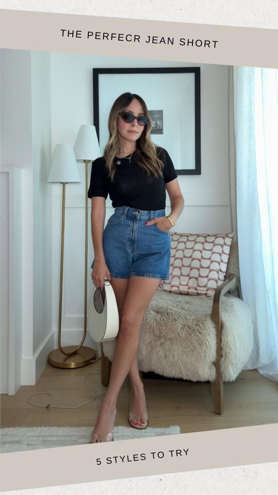 24 Blue Denim Shorts Outfits Image