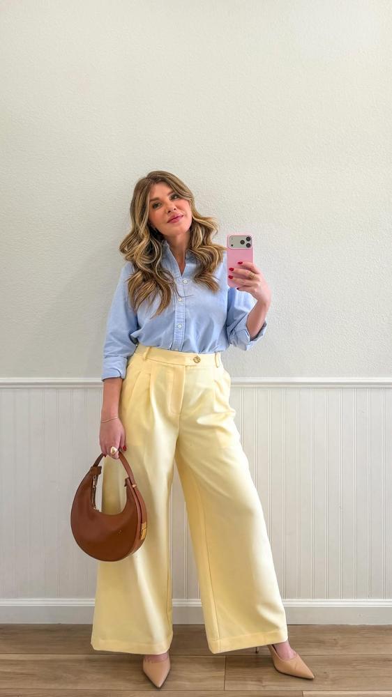 24 Yellow Linen Pants Outfits Image