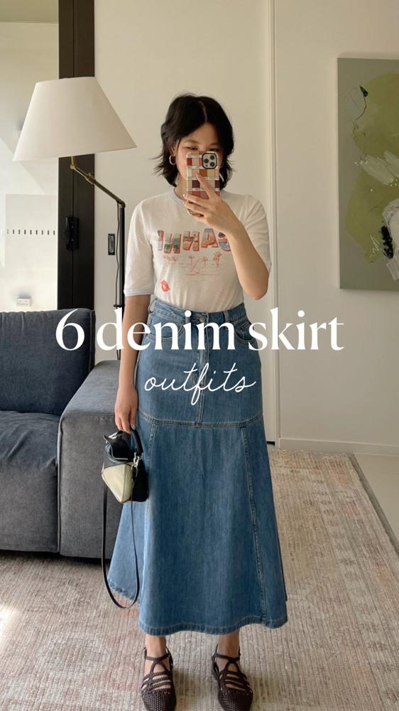 22 Denim Skirt Outfits Image