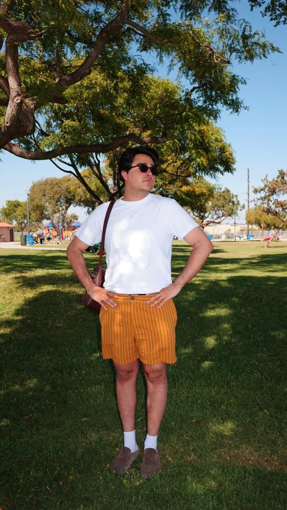 23 Orange Shorts Outfits Image