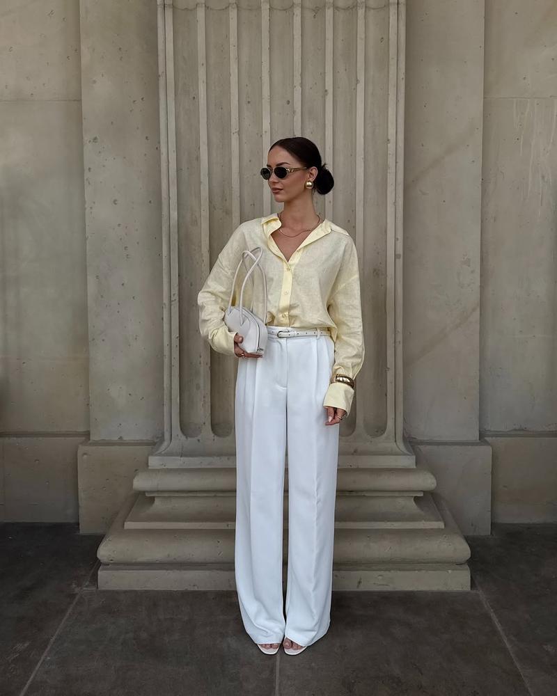 24 Yellow Linen Pants Outfits Image