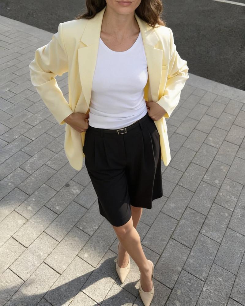 19 Pink Bermuda Shorts Outfits Image