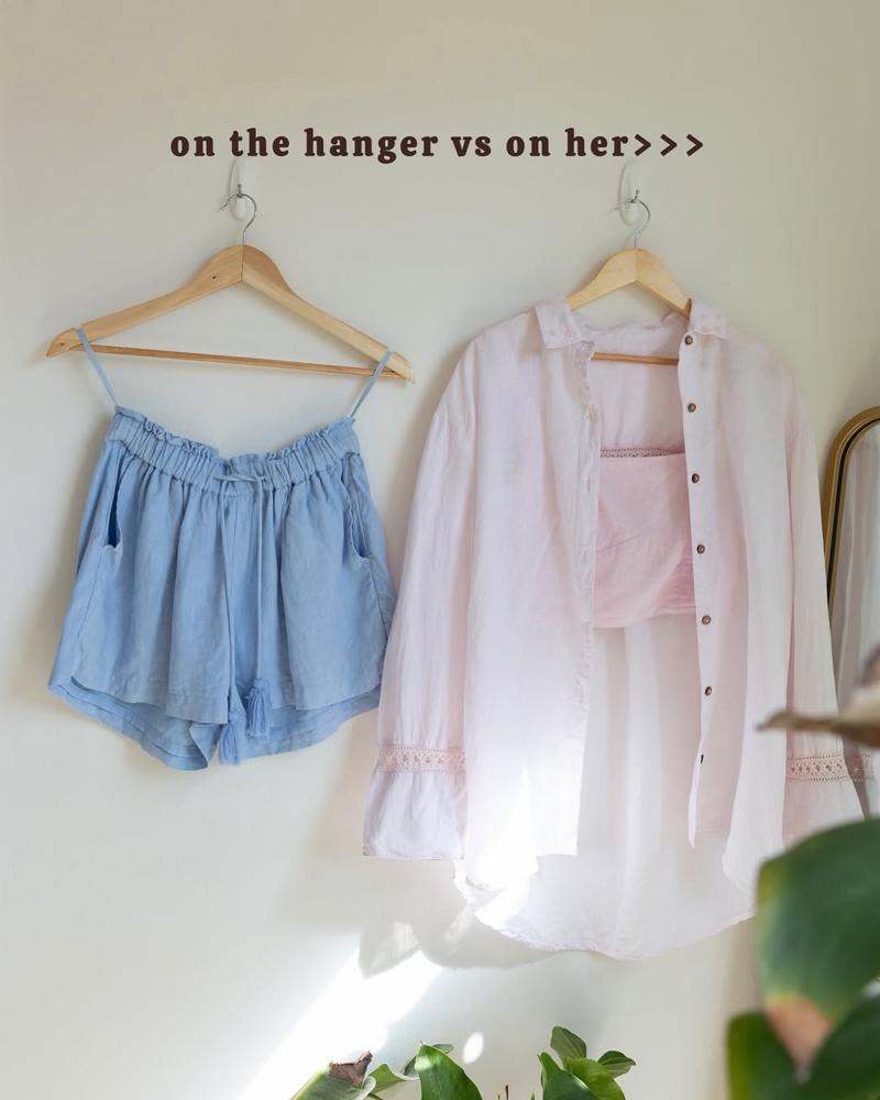 24 Pink Linen Shorts Outfits Image