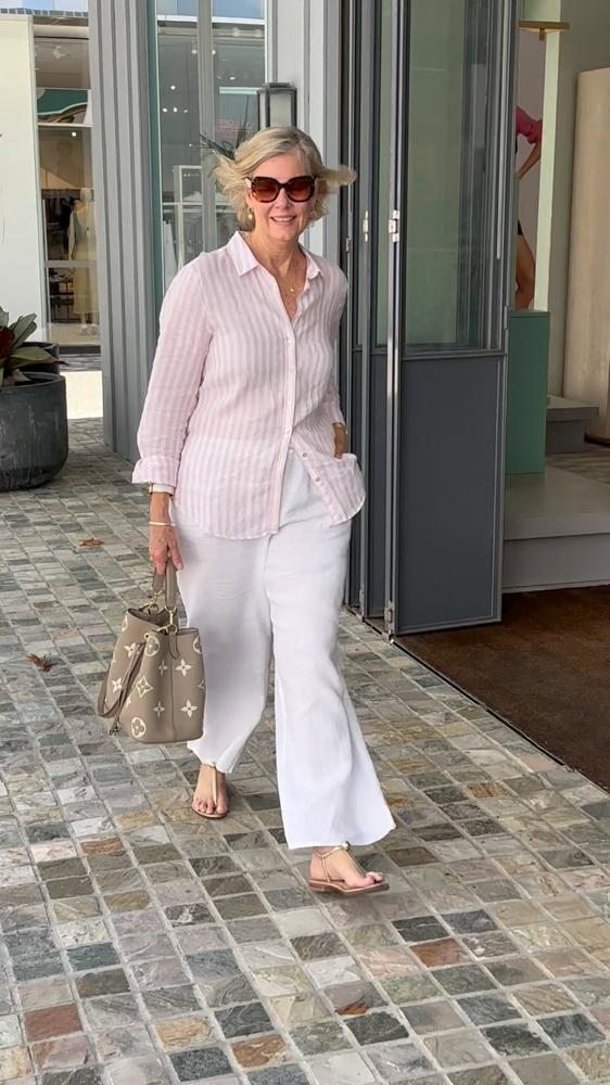 20 Striped Linen Pants Outfits Image