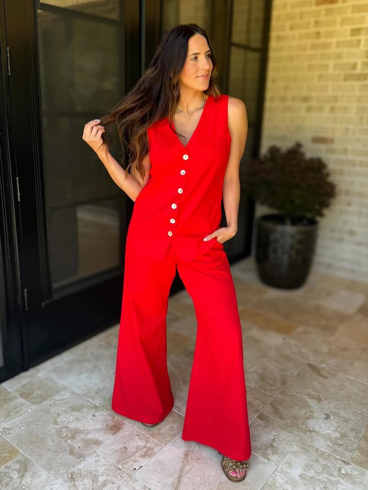 21 Red Linen Pants Outfits Image