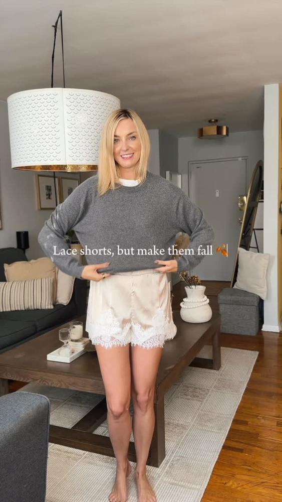 27 Satin Lace Shorts Outfits Image