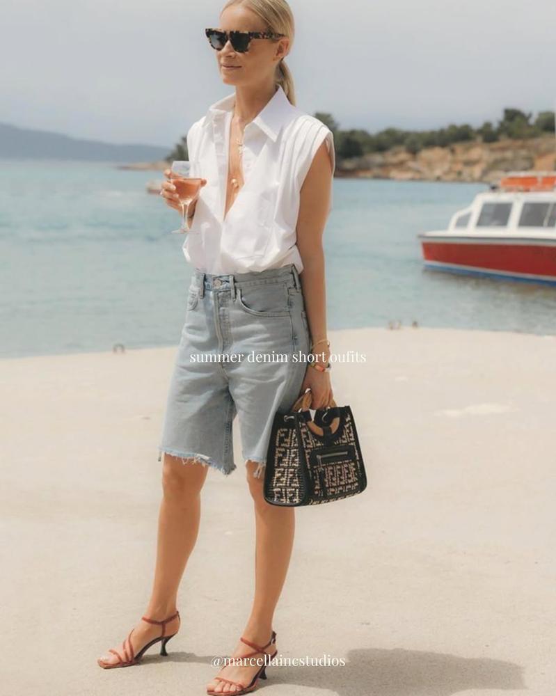 21 White Bermuda Shorts Outfits For Curvy Image