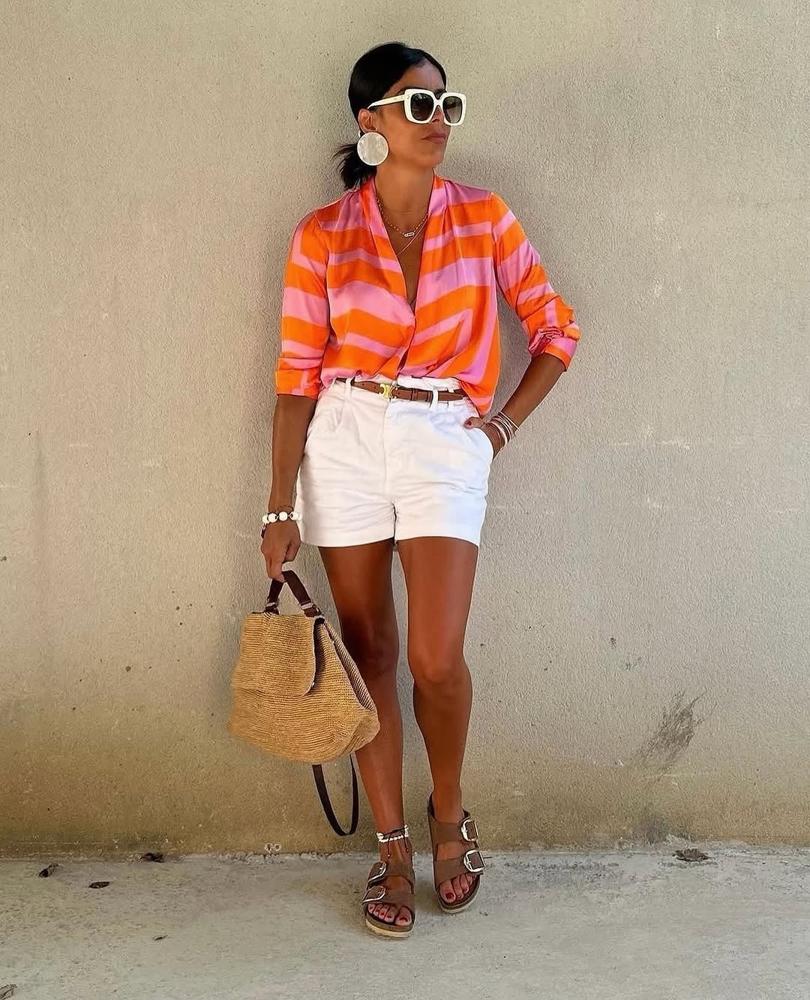 23 Orange Shorts Outfits Image