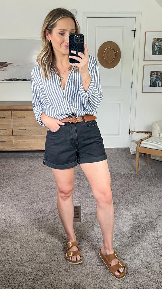 25 Black Denim Shorts Outfits Image