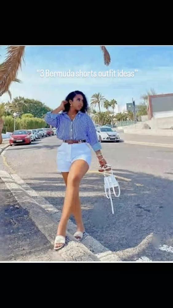 21 White Bermuda Shorts Outfits For Curvy Image