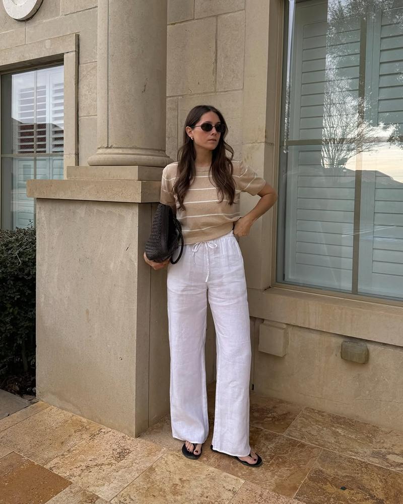 25 White Flowy Pants Outfits Image