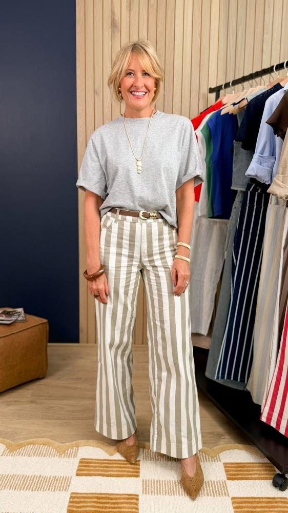 20 Striped Linen Pants Outfits Image