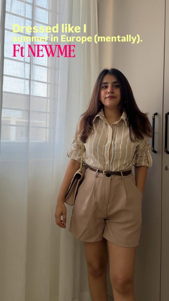 19 Beige Shorts Outfits Image