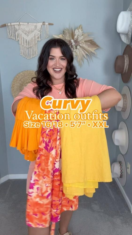 22 Orange Shorts Outfits Curvy Image