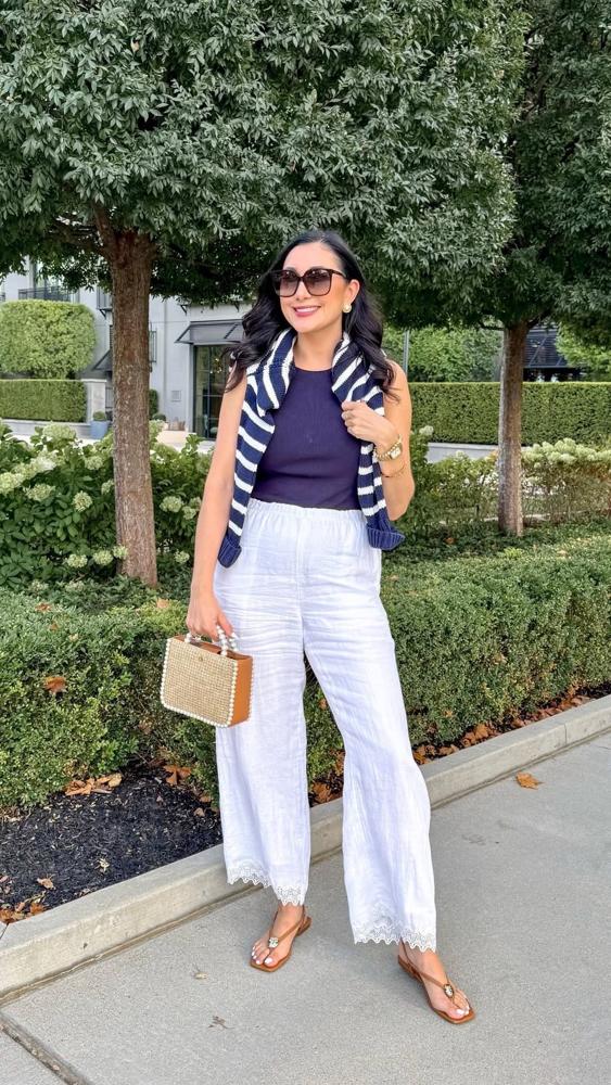 20 Striped Linen Pants Outfits Image
