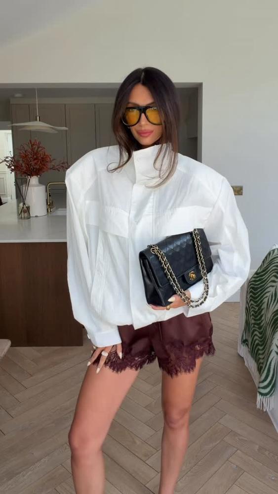 25 Black Lace Trim Shorts Outfits Image