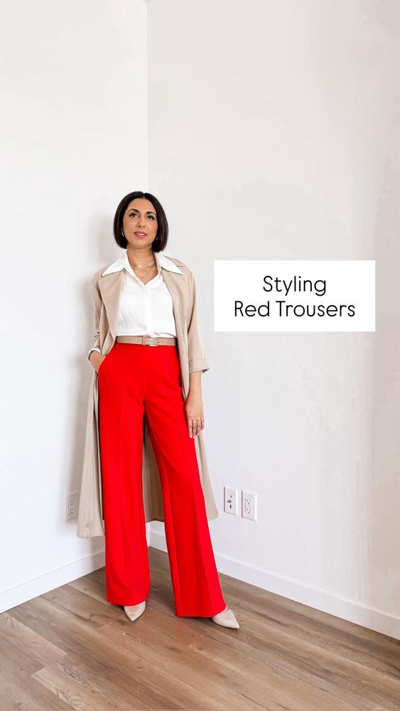 21 Red Linen Pants Outfits Image