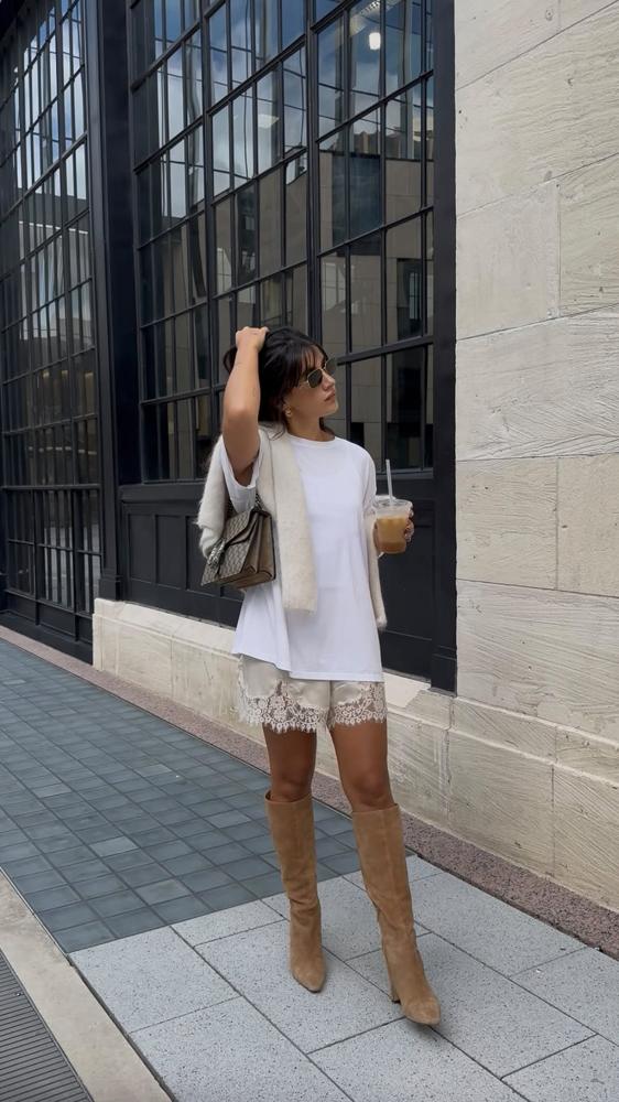 27 Satin Lace Shorts Outfits Image