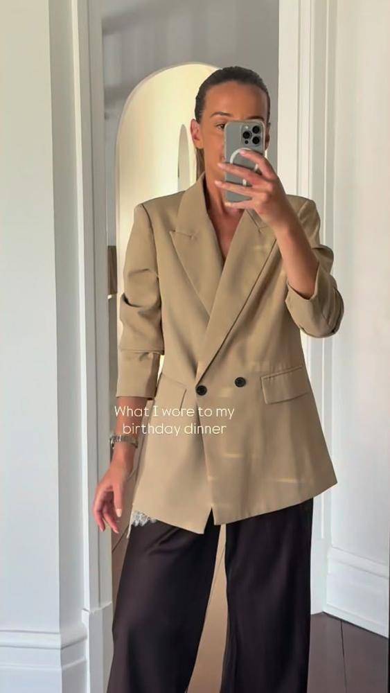 25 Satin Lace Cami Blazer Outfits Ideas Image