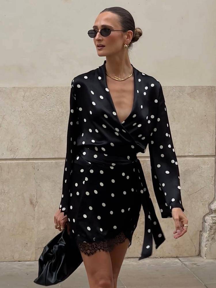 23 Satin Lace Polka Dots Outfits Image