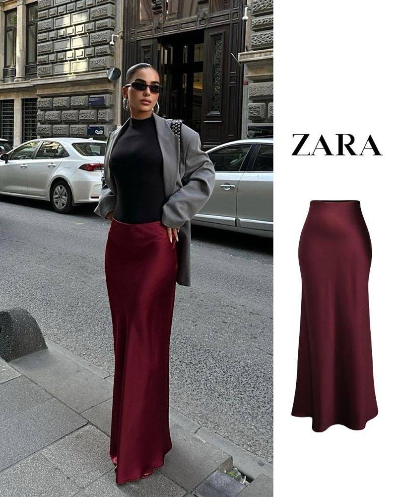 18 Zara Lace Skirt Satin Outfits Ideas Image