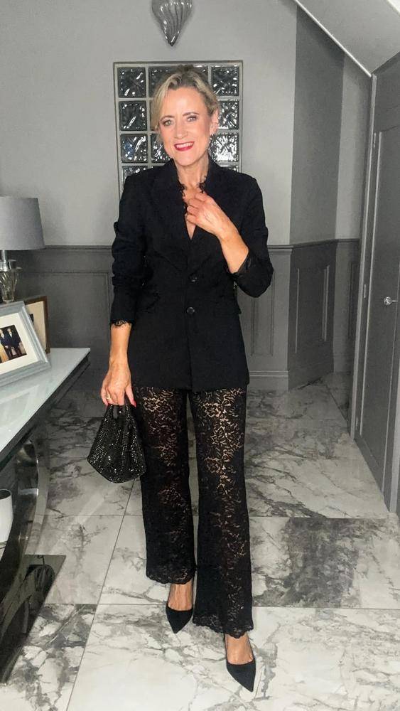 25 Satin Lace Cami Blazer Outfits Ideas Image