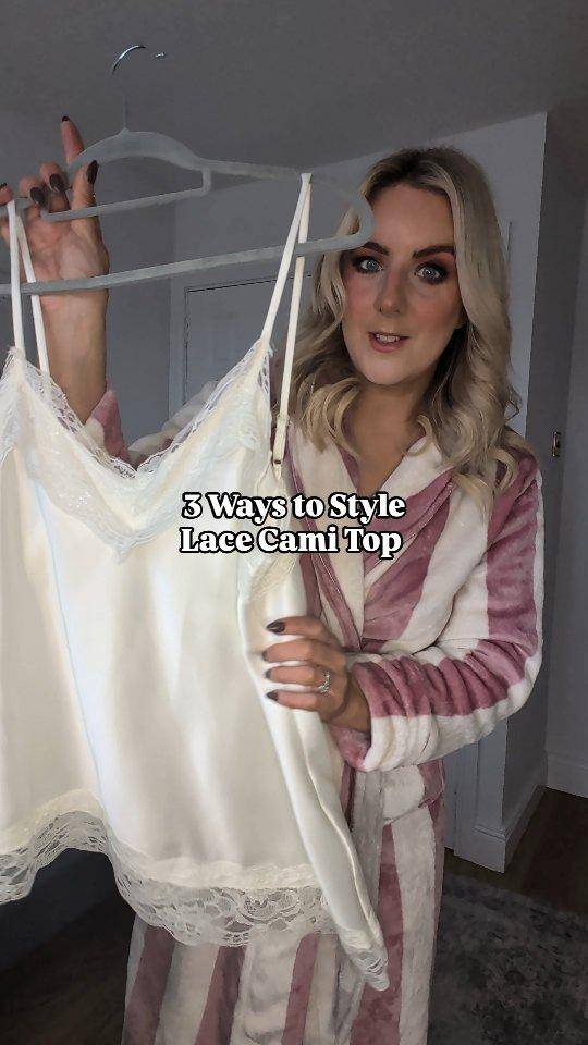 25 Satin Lace Cami Blazer Outfits Ideas Image